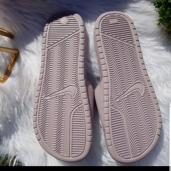 Bling Bedazzled Rose Mauve Nike Slide Sandals - Picture 7 of 7